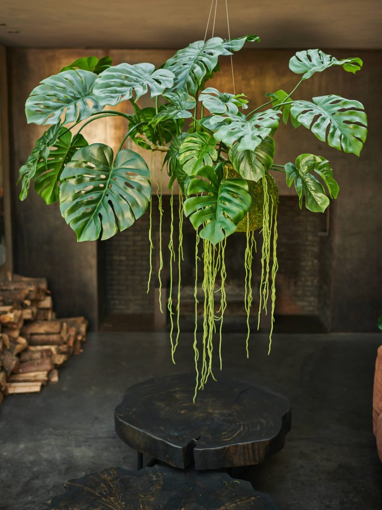 Monstera kunstplant hangbal