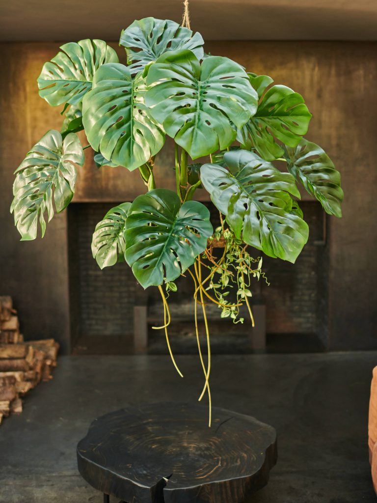 Monstera kunstplant hangbal