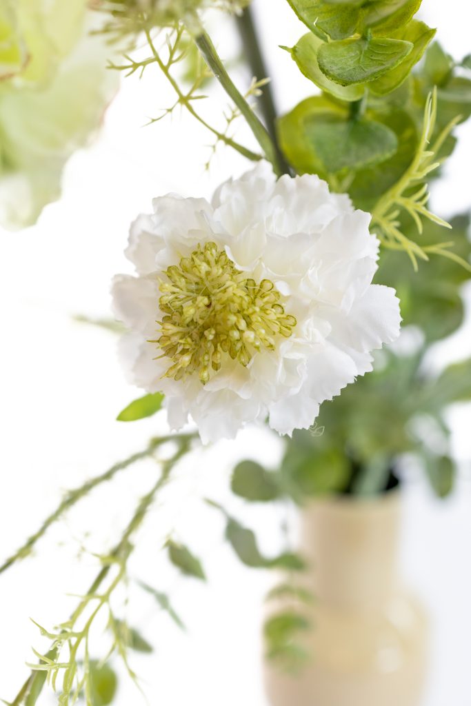 Kunstbloem wit Scabiosa