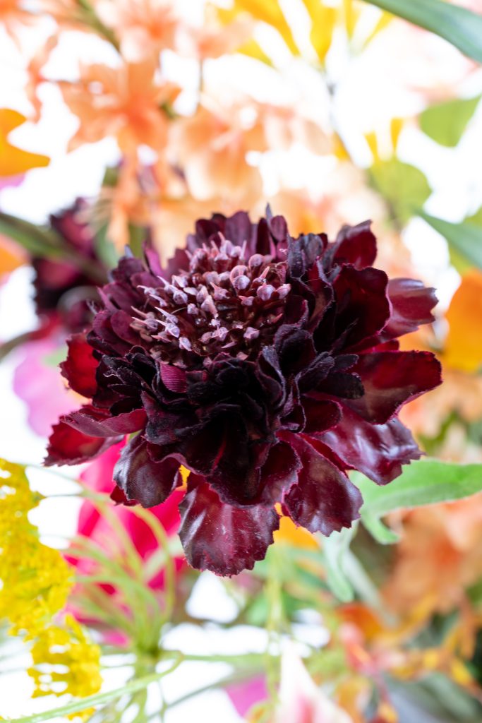 kunstbloemen scabiosa bordeaux rood