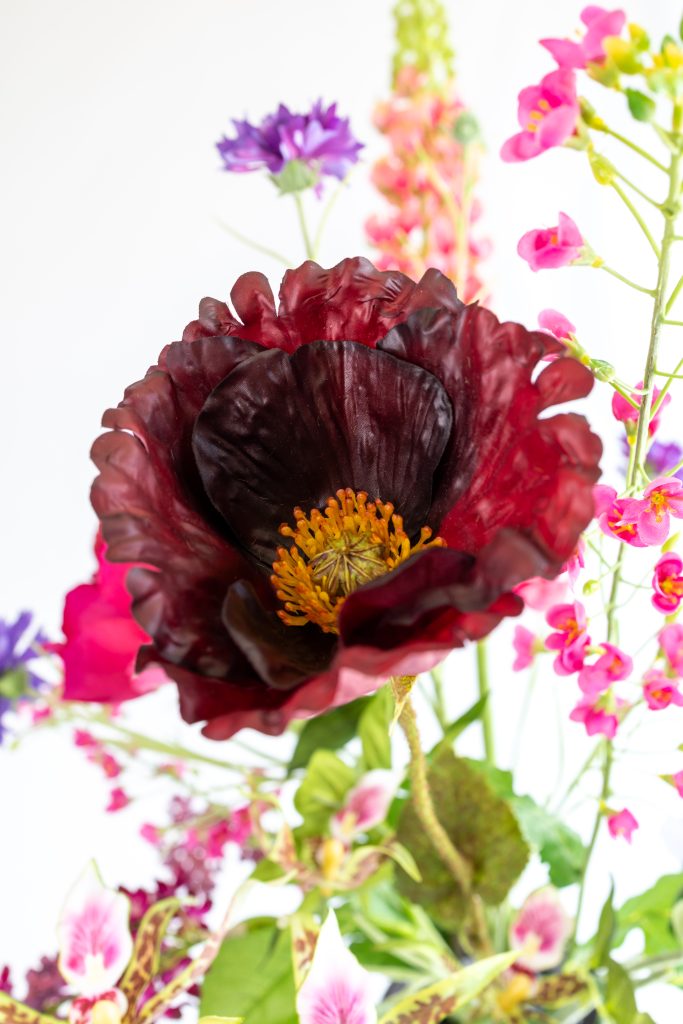 papaver kunstbloem bordeauxrood